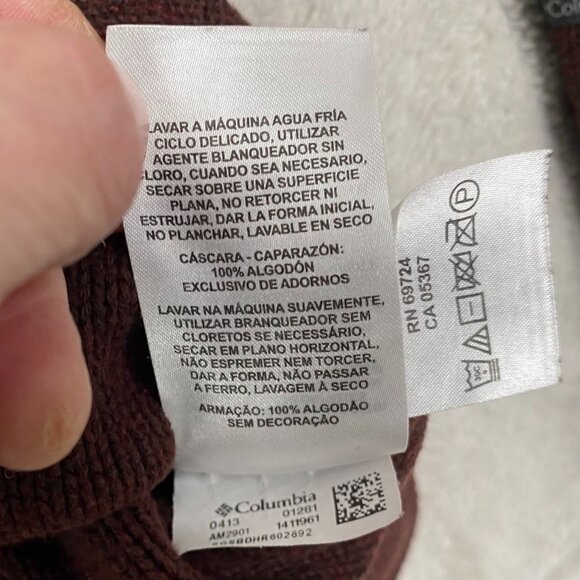 Columbia Men's Sweater XXL Brown 1/4 Zip Knit Pullover 100% Cotton - Picture 10 of 12